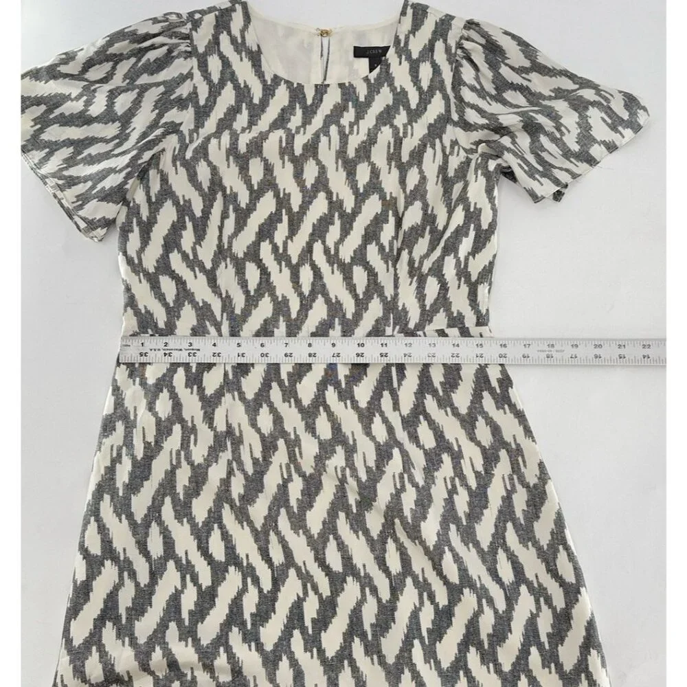 J.Crew 100% Silk Flutter‎ Sleeve Dress Size 6 Preppy Lightweight, Event